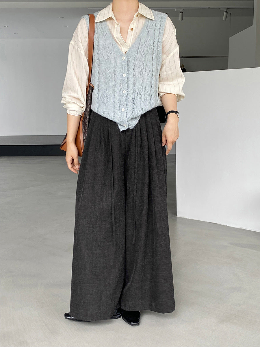 【cim1619】實拍韓系高級百搭壓褶垂感西裝褲251030