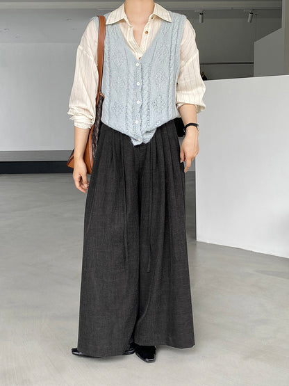 【cim1619】實拍韓系高級百搭壓褶垂感西裝褲251030