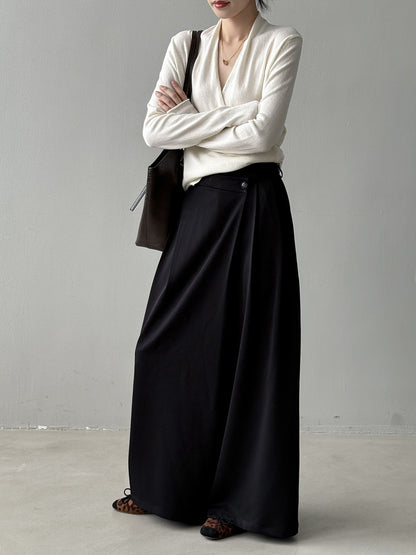 【Y218】實拍法式高級感交叉長袖針織衫(羊毛5%)251016