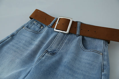 【LD11010】實拍S~XL復古加絨加厚高腰直筒牛仔褲251110