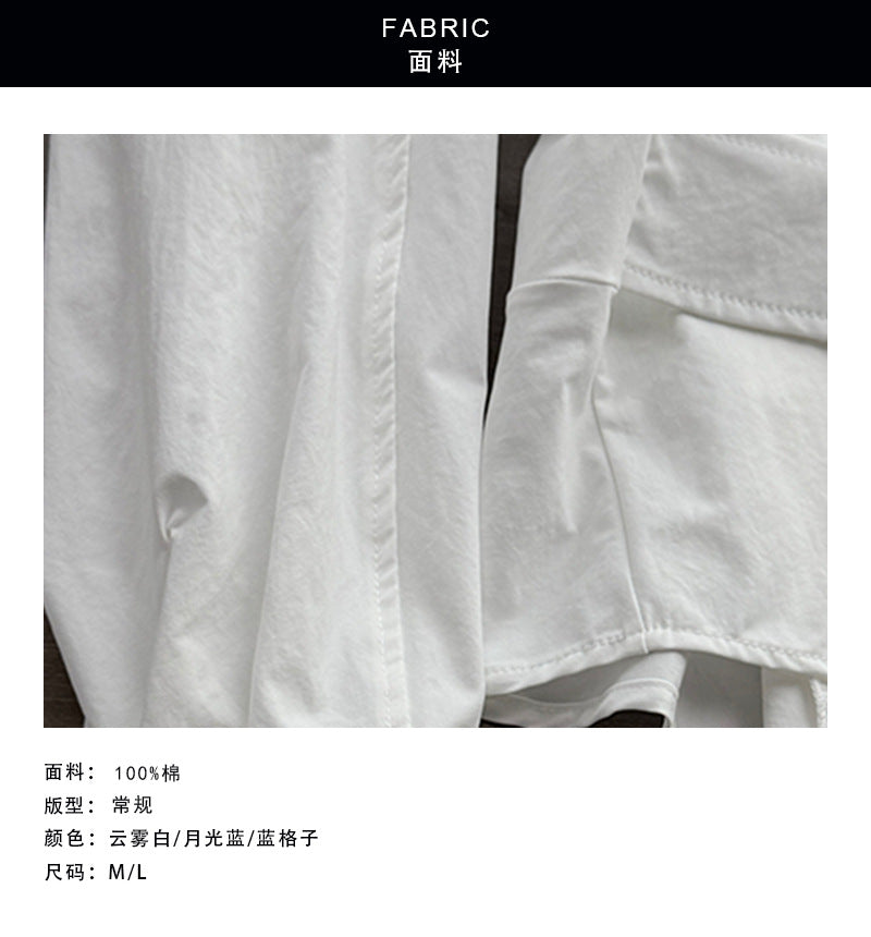 【cimC2608】韓系知性OL🤍氣質翻領收腰綁帶設計感顯瘦長袖襯衫260326