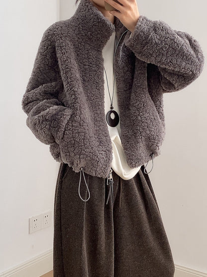 【YH8567】實拍冬天保暖厚款立领羊羔毛外套251113