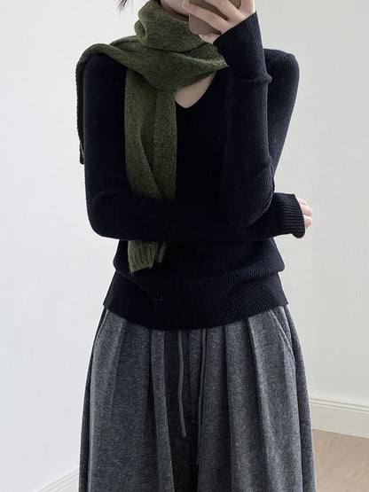 【YP313】實拍冬季氣質簡約v領針織衫251113