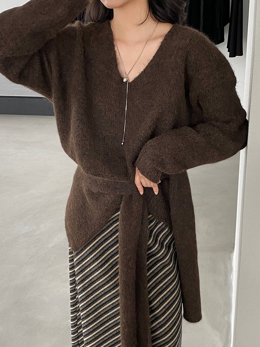 【cim8802】實拍纯色溫柔針織毛衣+針織披肩(羊毛8）251114