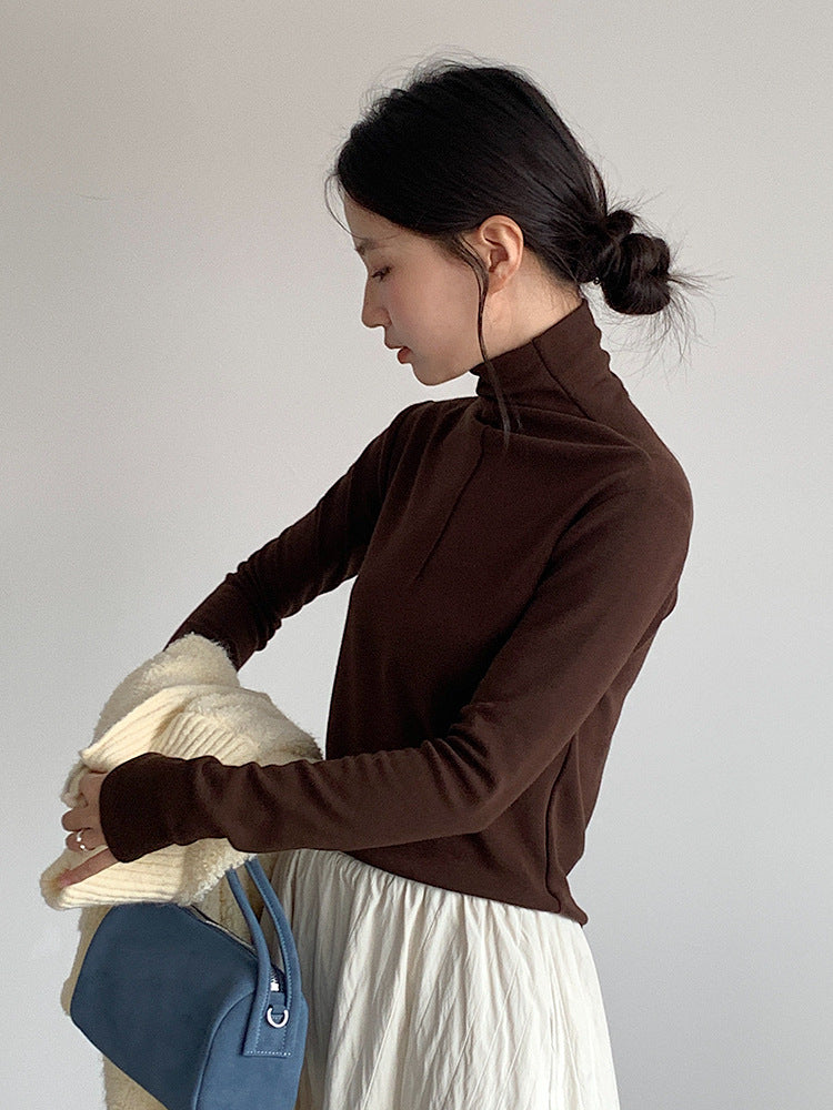 【LD11012】實拍加厚半高領6色打底長袖t恤251110