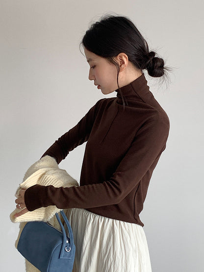 【LD11012】實拍加厚半高領6色打底長袖t恤251110