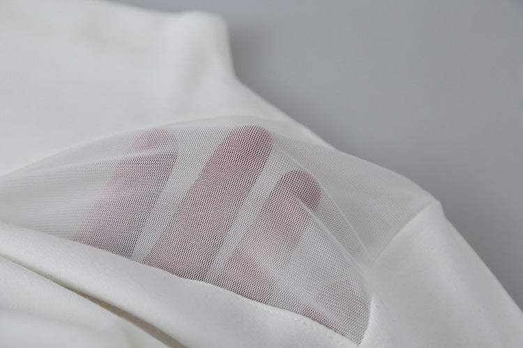 【LD11024】實拍氣質網紗拼接加絨半高領長袖T恤251124