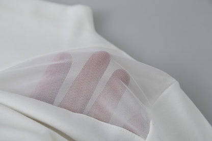 【LD11024】實拍氣質網紗拼接加絨半高領長袖T恤251124