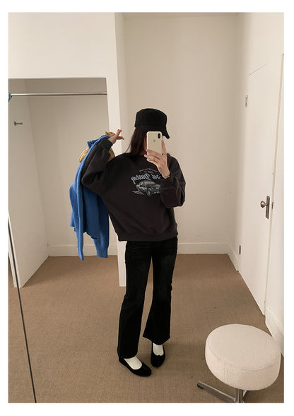 【H560】實拍加厚磨毛高腰微喇牛仔褲251021