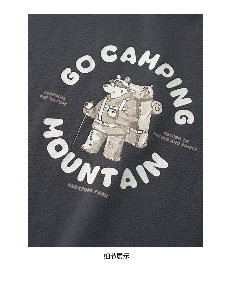 【H5486】實拍磨毛小熊印花長袖T恤251109