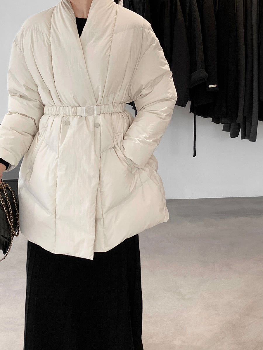 【cimz6386】實拍歐美大氣抗寒鎖温收腰氣質羽絨外套（白鴨絨90%)251120