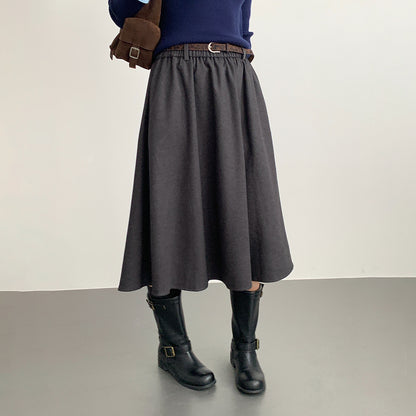【LD11034】實拍毛呢超顯瘦保暖高腰大裙擺a字裙251124