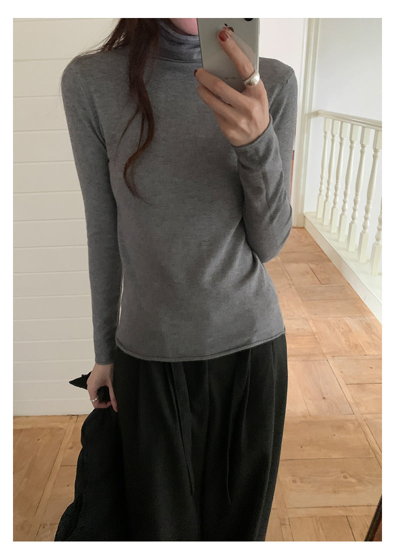 【H5481】實拍基礎6色堆堆領毛針織T恤251109