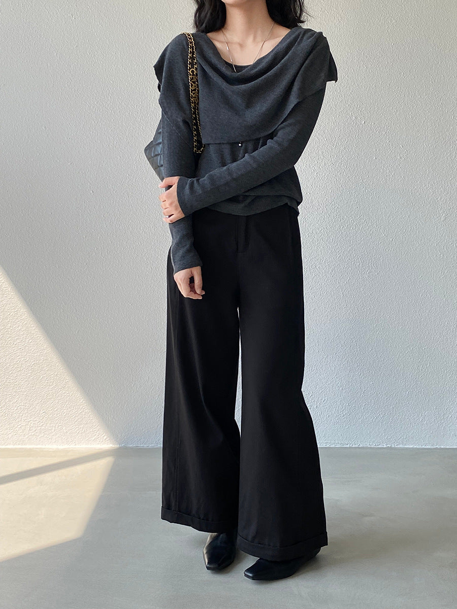 【cim1678】實拍法式高級優雅感顯瘦天絲棉直筒褲251030