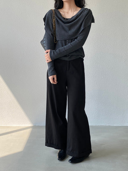 【cim1678】實拍法式高級優雅感顯瘦天絲棉直筒褲251030