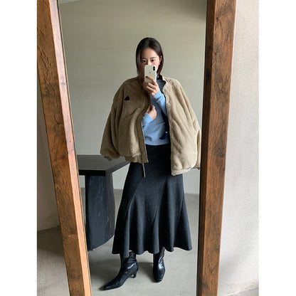 【H5520】實拍冬季法式高級魚尾裙251125