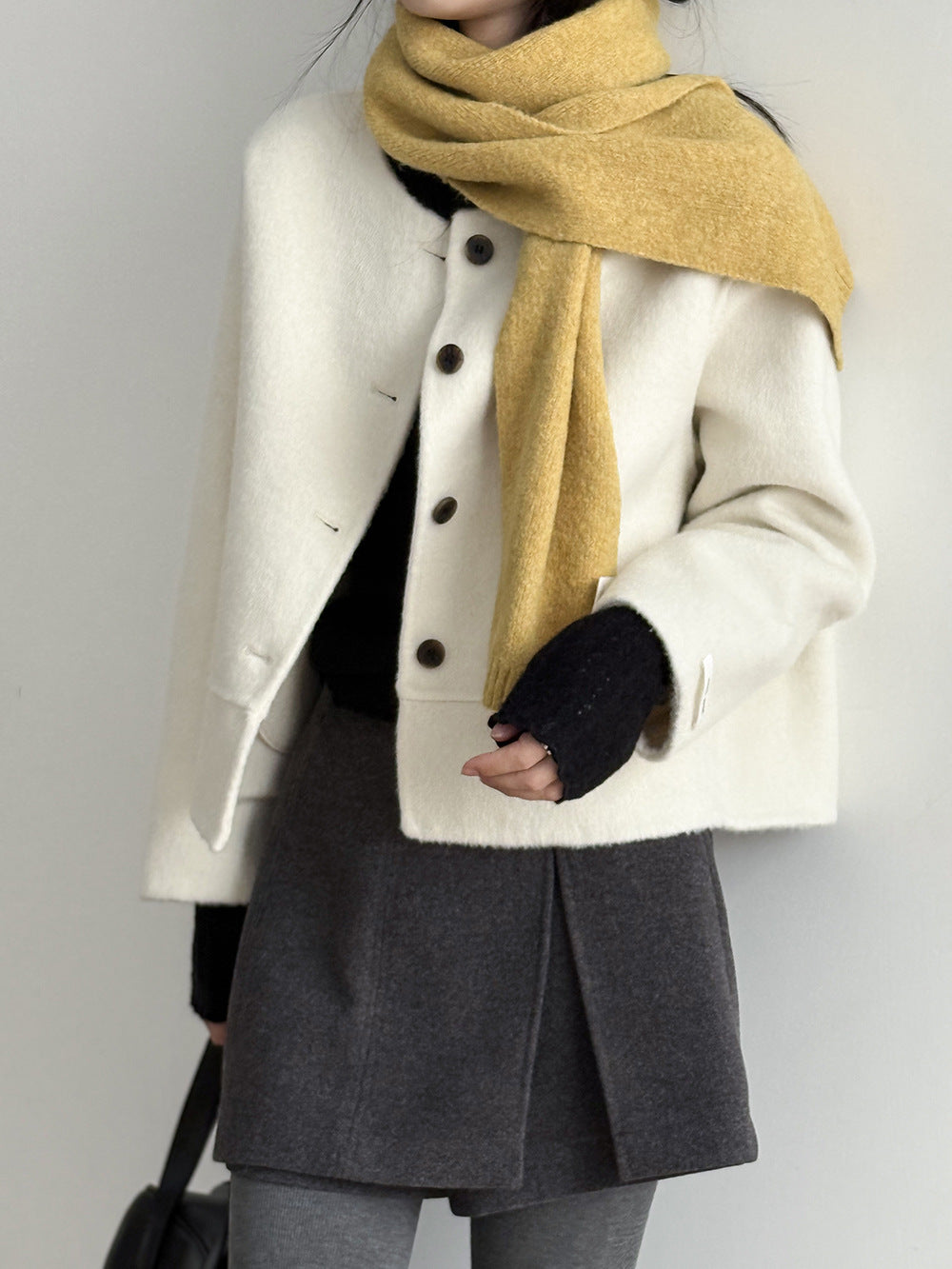 【Y8522】實拍高單氣質簡約綿羊毛呢外套（棉羊毛52%)251106