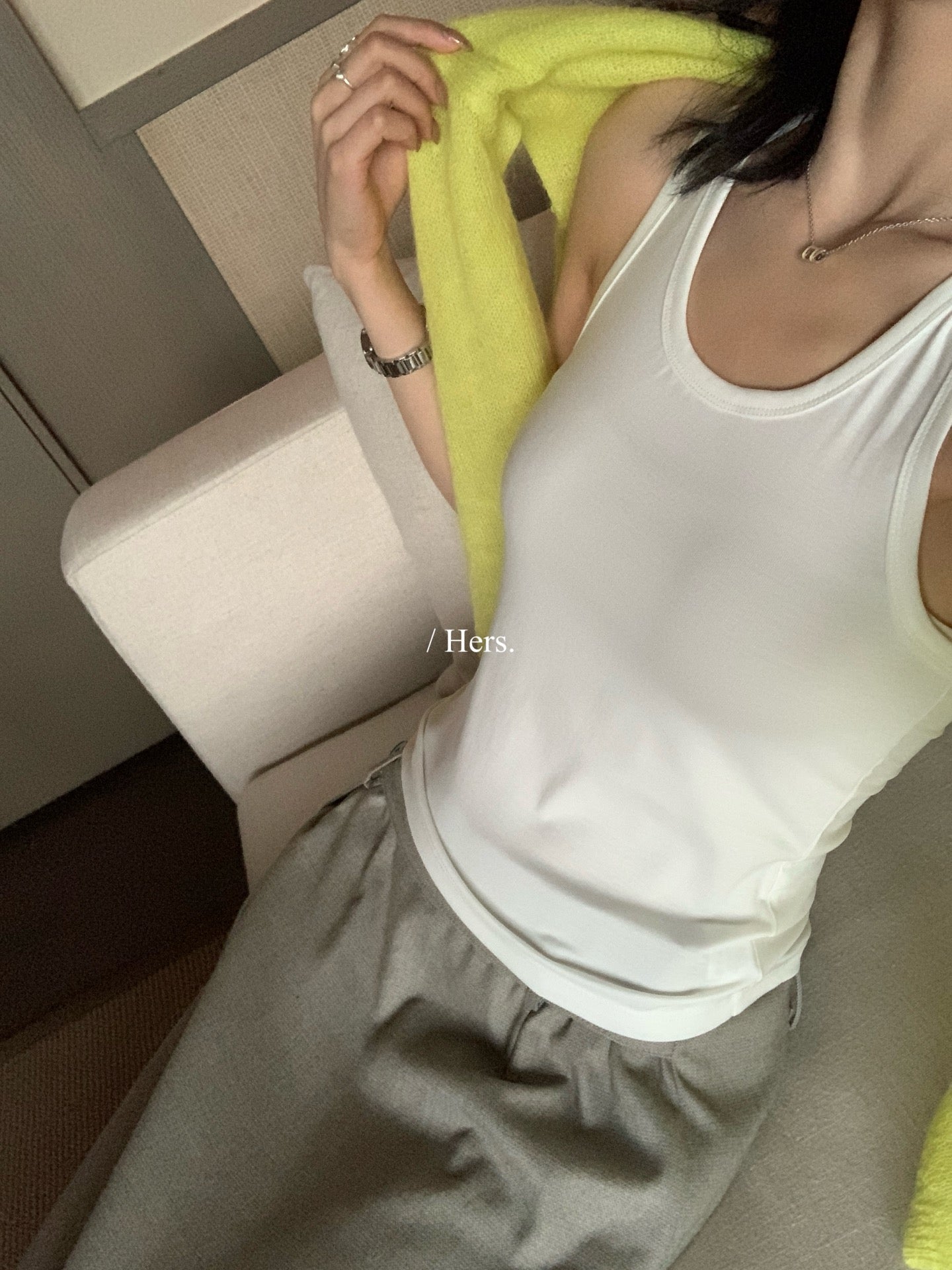 【L80316】實拍Hers韓系極簡日常☁️基礎款休閒百搭修身撞色工字背心260330
