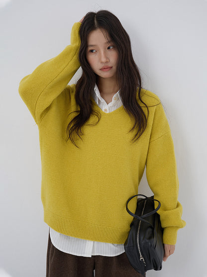 【LD3281】實拍慵懶寬鬆棉羊絨針織毛衣251103