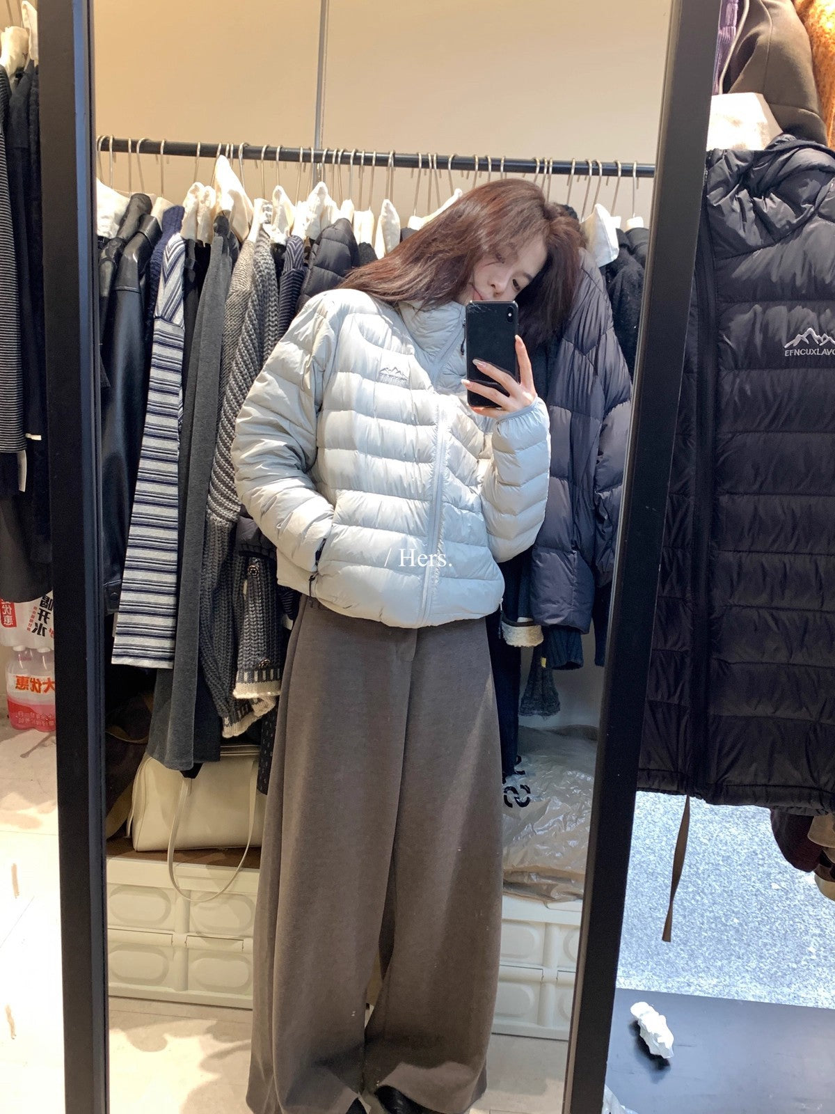 【L92540】實拍Hers秋冬韓系簡約磨毛呢顯瘦直筒闊腿西裝褲251215
