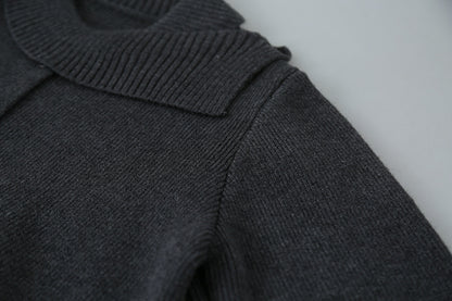 【LD11002】實拍秋冬法式設計感斜領針織毛衣外套251110