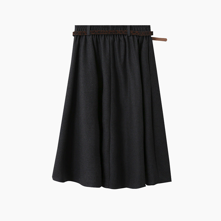 【LD11034】實拍毛呢超顯瘦保暖高腰大裙擺a字裙251124