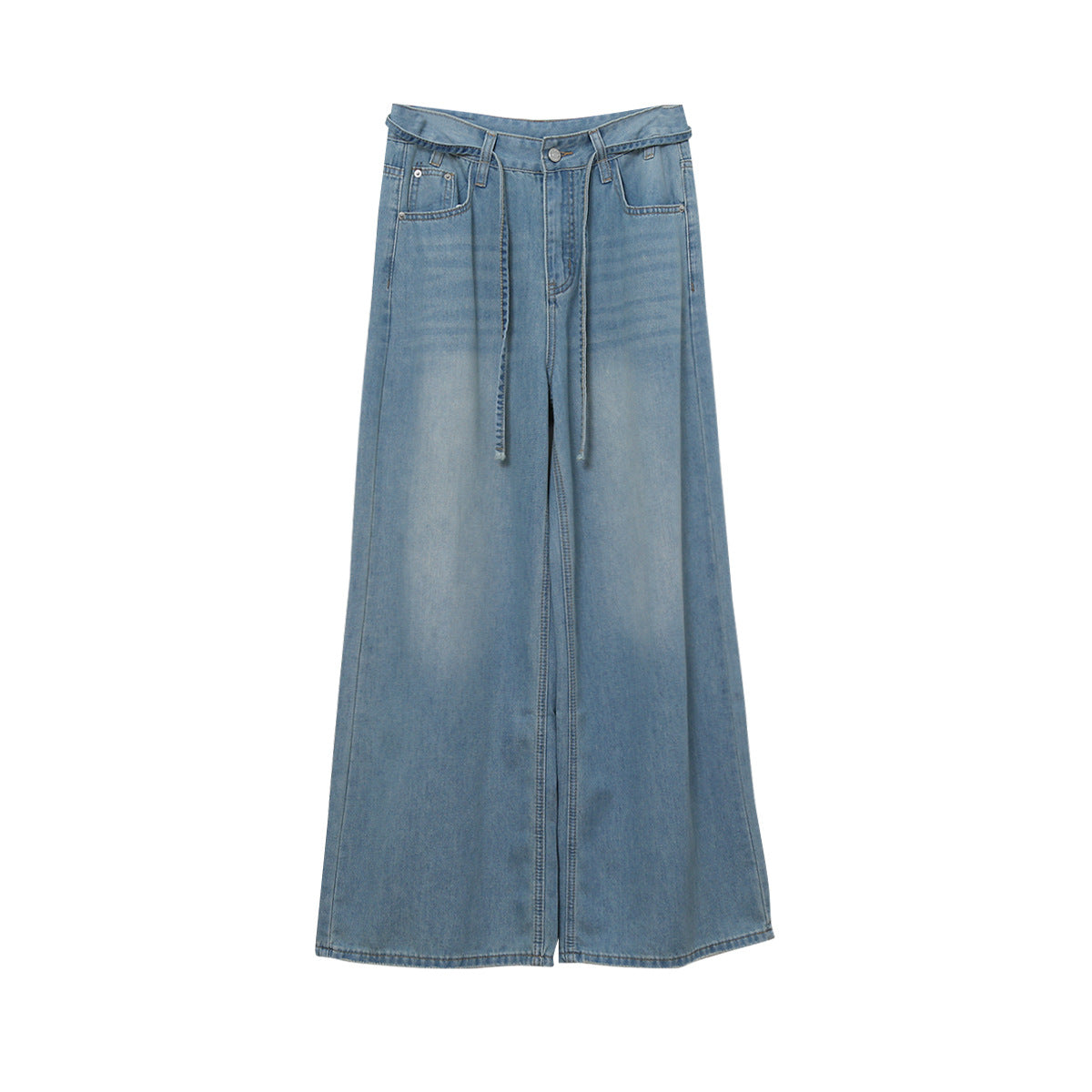 【LD11303】神級大長腿👖軟糯親膚水洗淺藍色顯瘦落地直筒牛仔寬褲260519