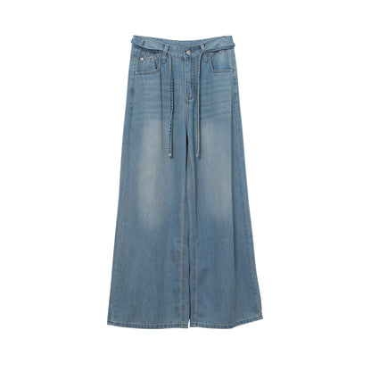 【LD11303】神級大長腿👖軟糯親膚水洗淺藍色顯瘦落地直筒牛仔寬褲260519