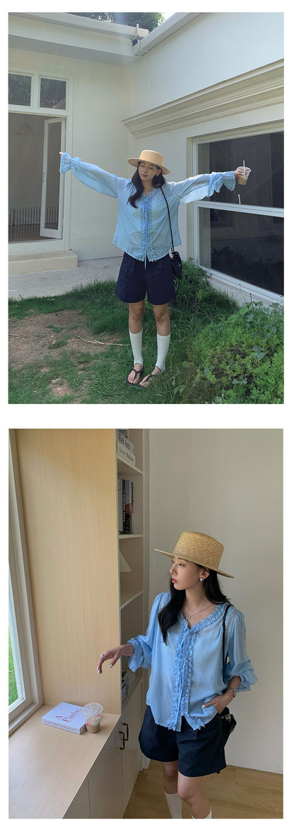 【H5336】實拍夏季棉麻A字高腰短褲250624