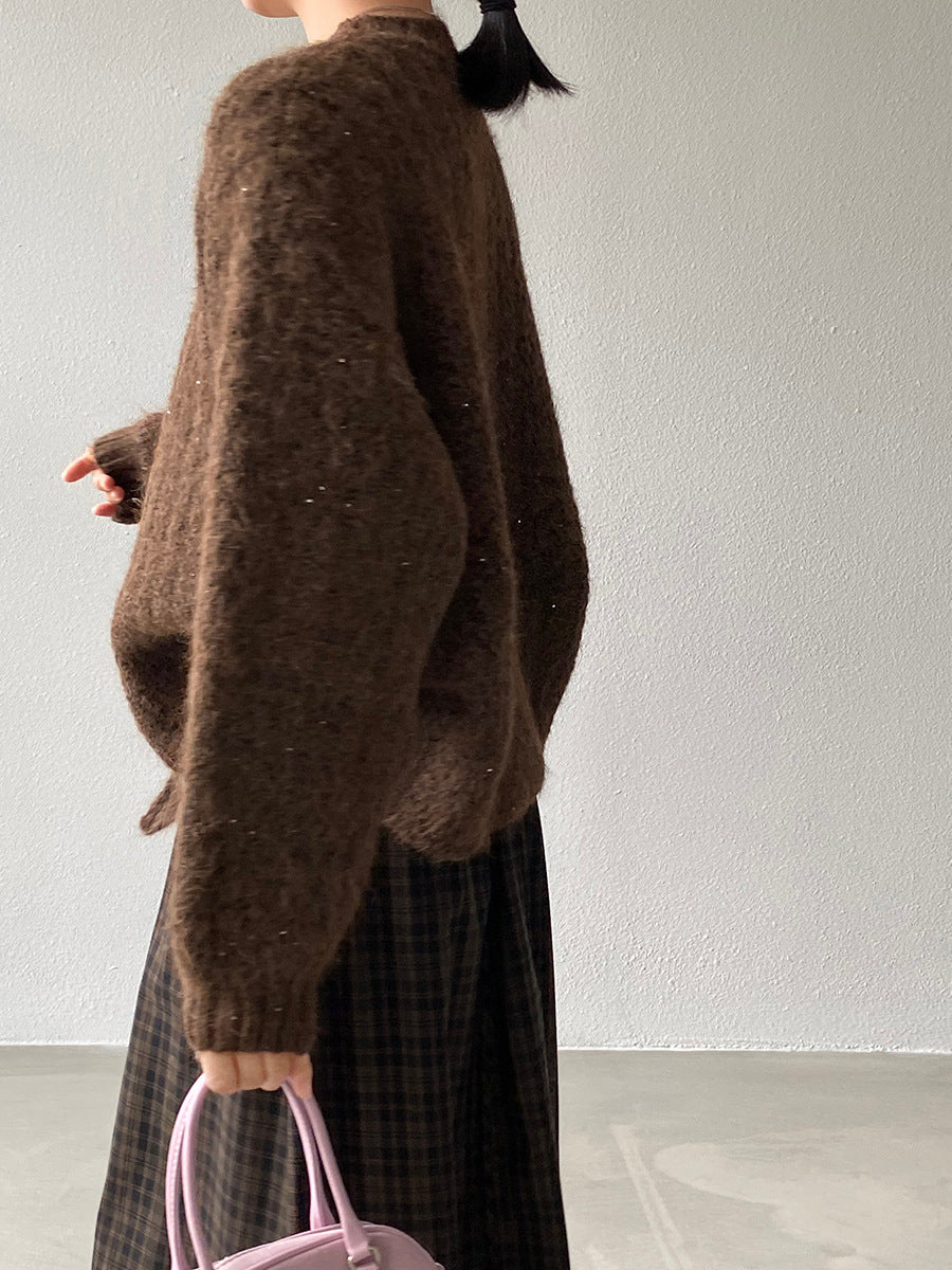 【cimz0672】實拍細緻閃亮針織毛衣+圍巾251128