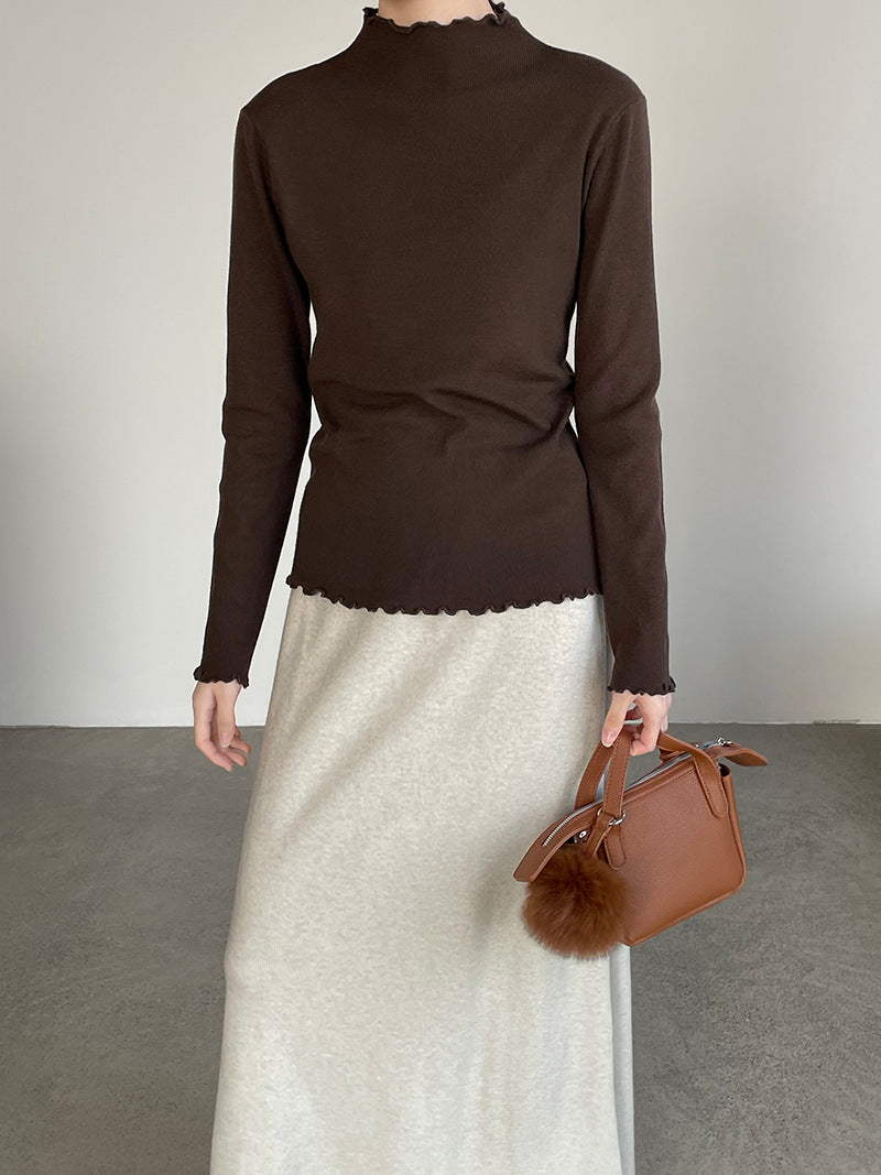 【cimYL223】實拍氣質安迪絨木耳邊針織衫251201