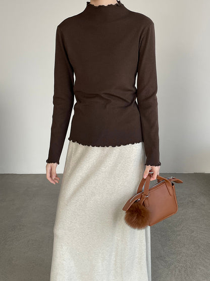 【cimYL223】實拍氣質安迪絨木耳邊針織衫251201