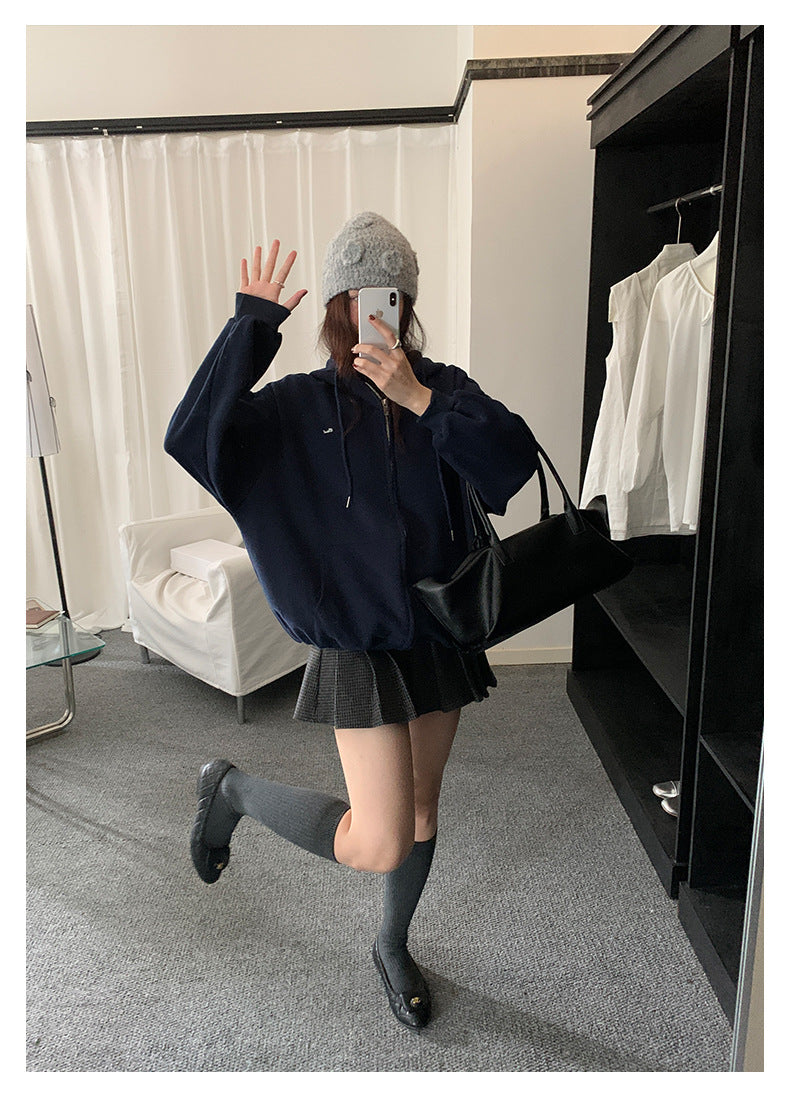 【H5492】實拍S~XL復古學院風磨毛百褶a字裙（內有安全褲）251109