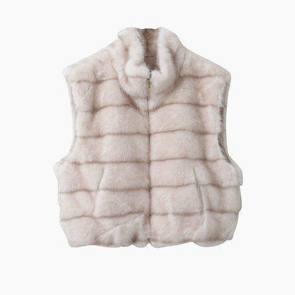 【LD11042】實拍皮毛一體立領拉鍊背心外套251202