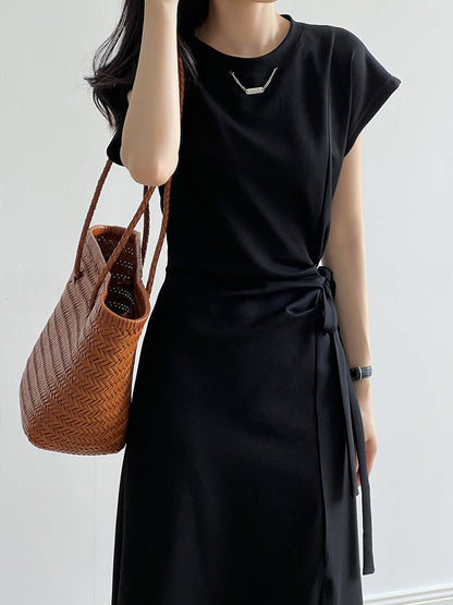 在台現貨【Y695】實拍韓國夏天開衩綁帶棉質洋裝