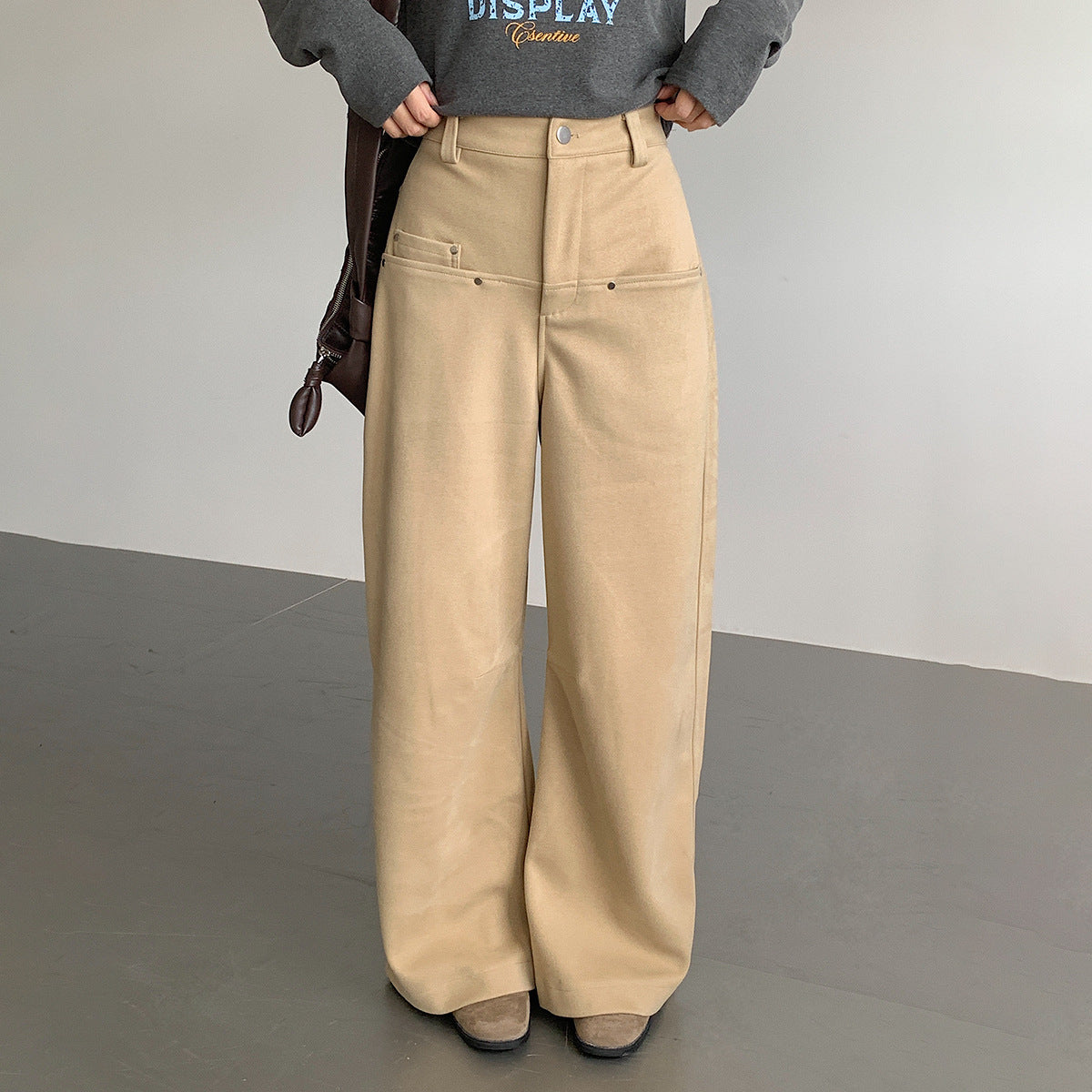 【LD3302】實拍S~XL秋冬顯瘦直筒毛呢休閒褲251103