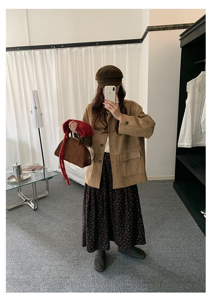 【H5490】實拍日系清新小碎花鬆緊腰長裙（棉）251109