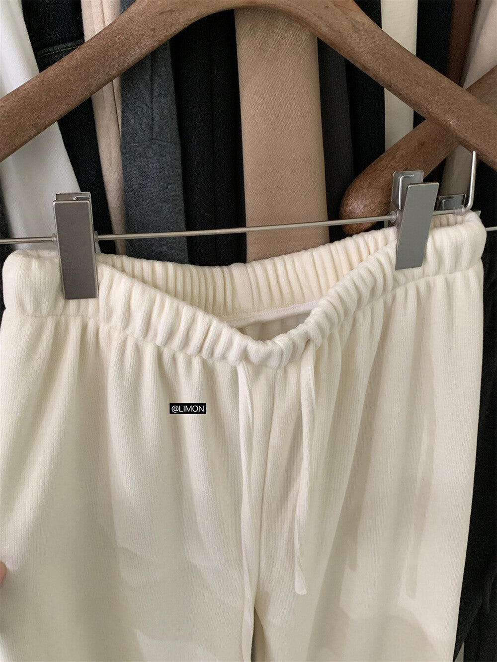 【L7039】實拍檸檬加厚加絨羊絨寬鬆顯瘦高腰直筒褲251117