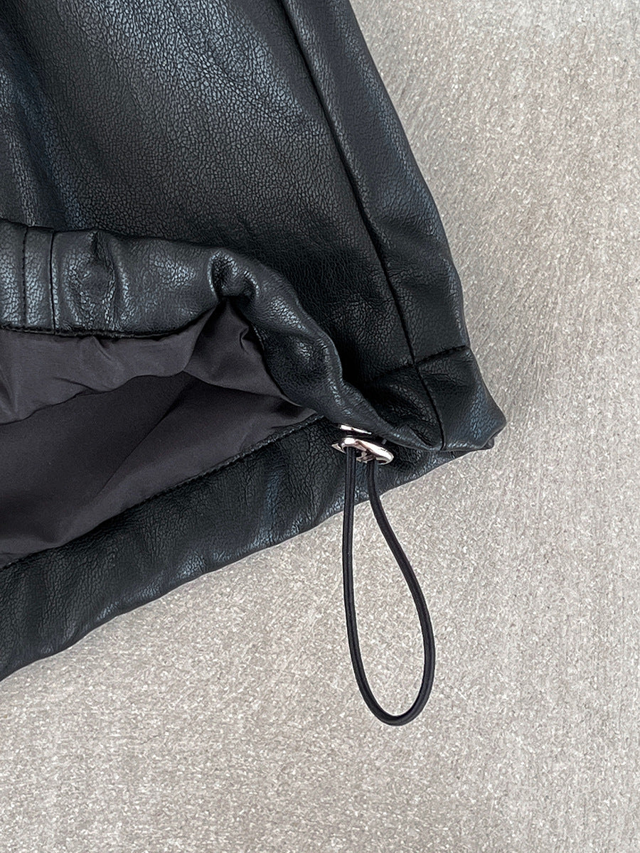 【cimz1667】實拍個性復古黑色工裝皮衣外套251120