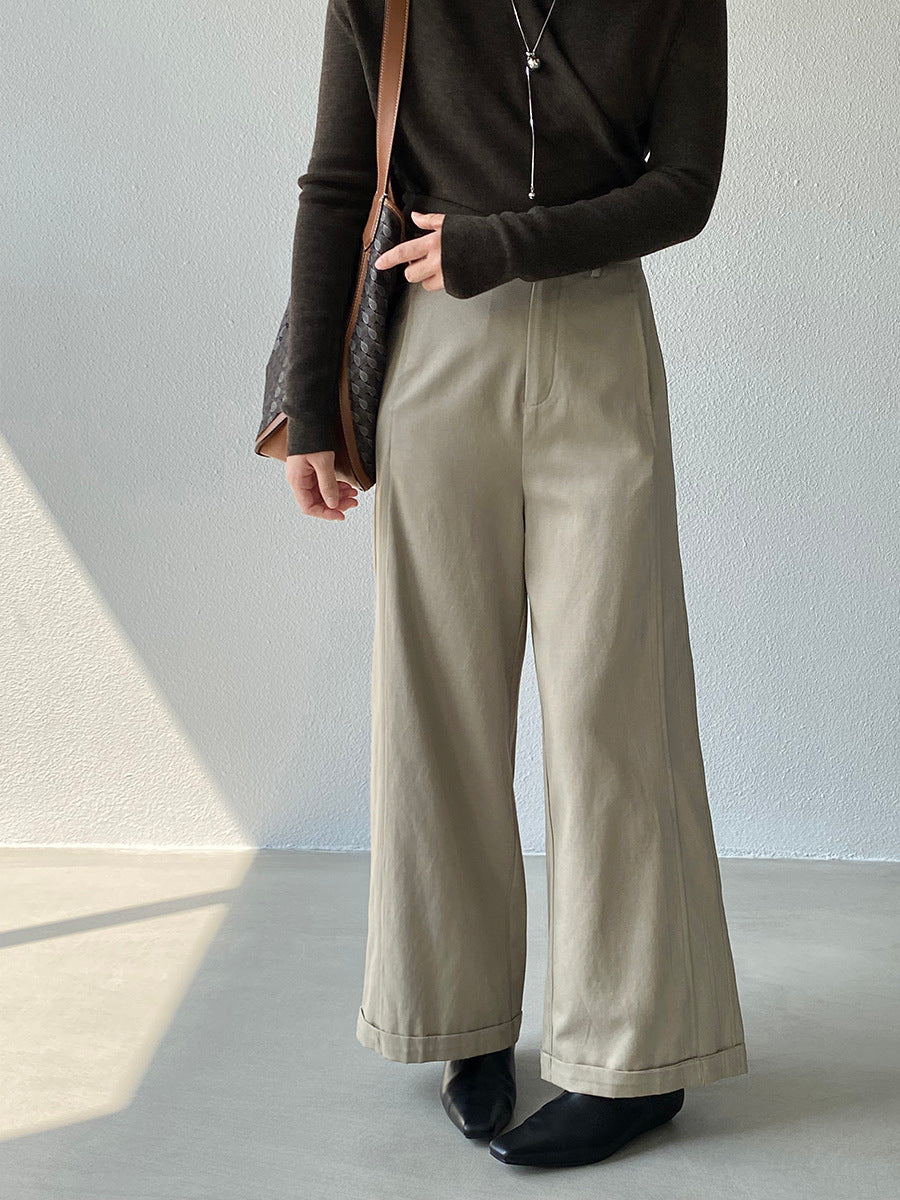 【cim1678】實拍法式高級優雅感顯瘦天絲棉直筒褲251030