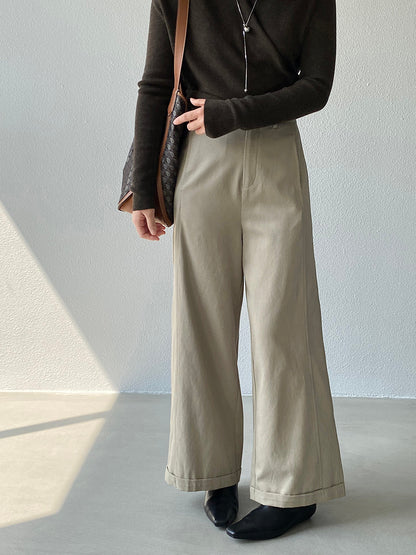 【cim1678】實拍法式高級優雅感顯瘦天絲棉直筒褲251030