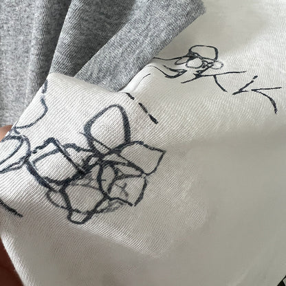 【LD11386】韓系洋氣時髦精✨不規則綁帶印花短袖T恤休閒顯瘦上衣260714