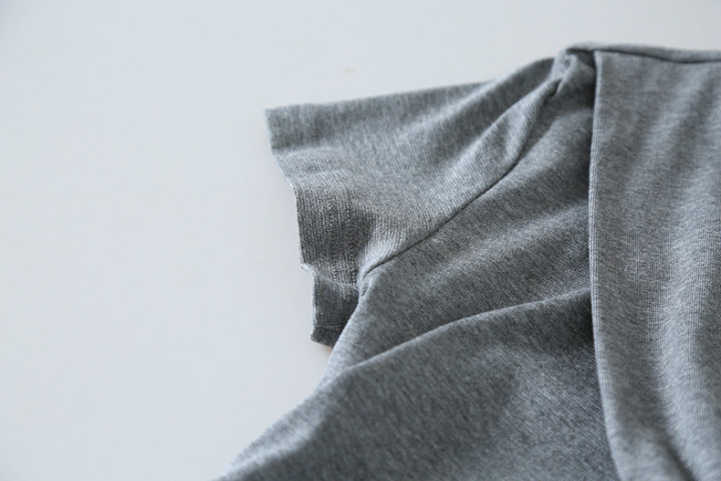 【LD11174】實拍設計感韓系絕美粉色帶披肩/綁帶假兩件短袖T恤260317