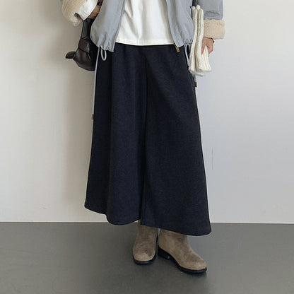 【LD11035】實拍S~L韓版寬鬆高腰毛呢加絨加厚九分褲251124