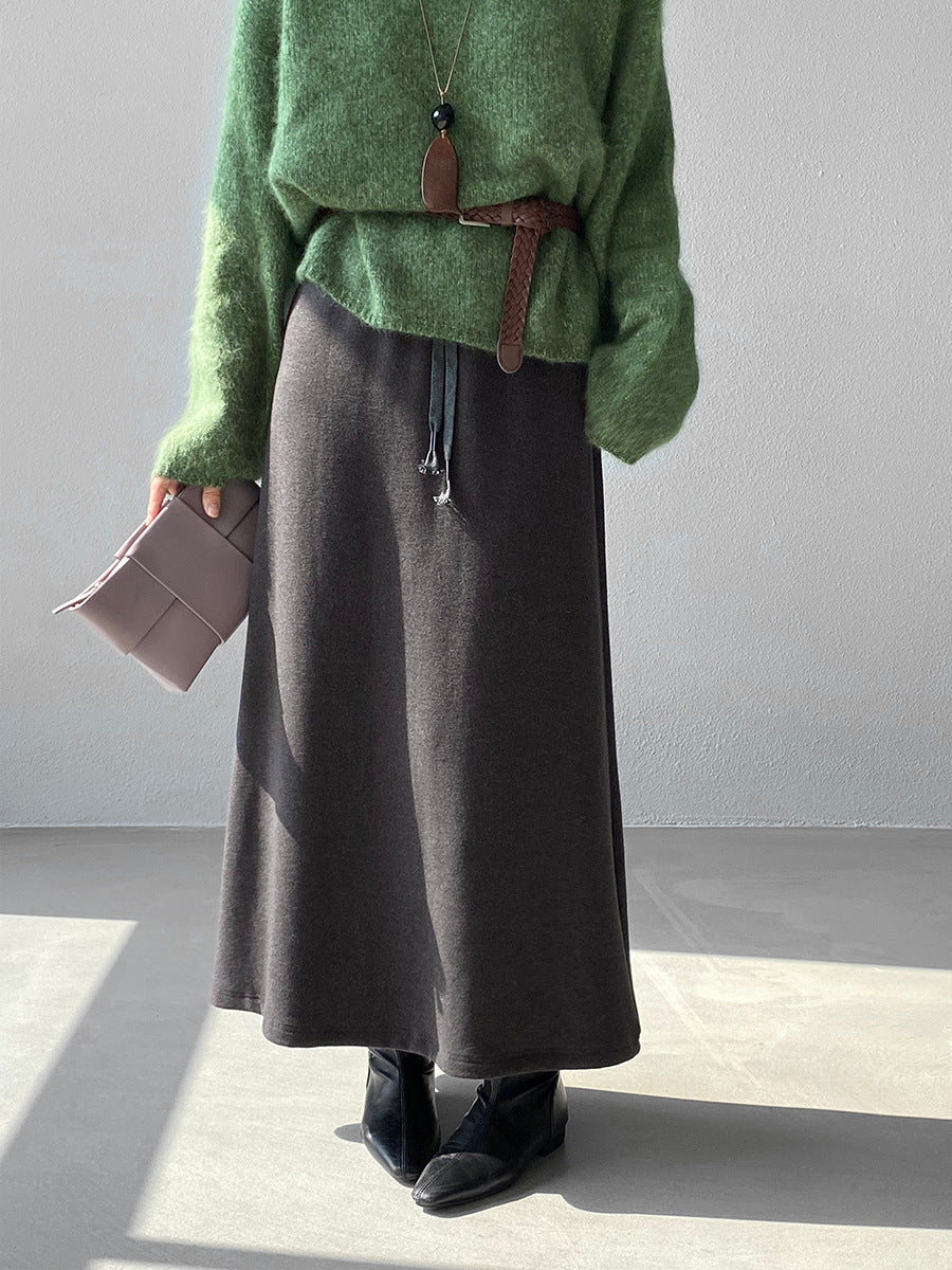 【cimz1722】實拍高級雙面絨感保暖顯瘦直筒裙251201