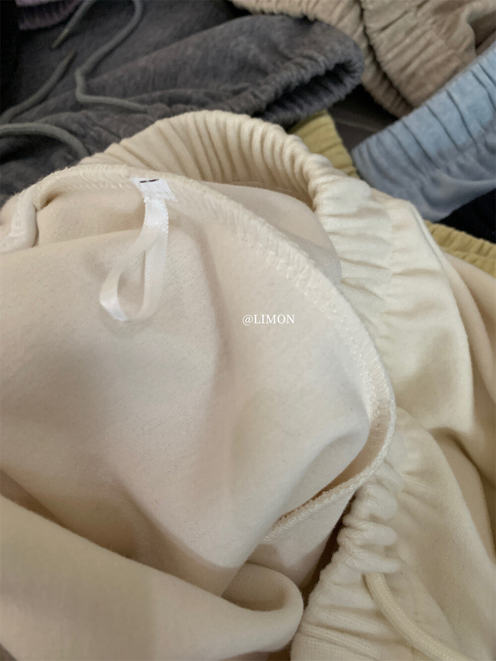 【L1185】實拍檸檬秋冬簡約羊絨抽繩直筒休閒褲251117