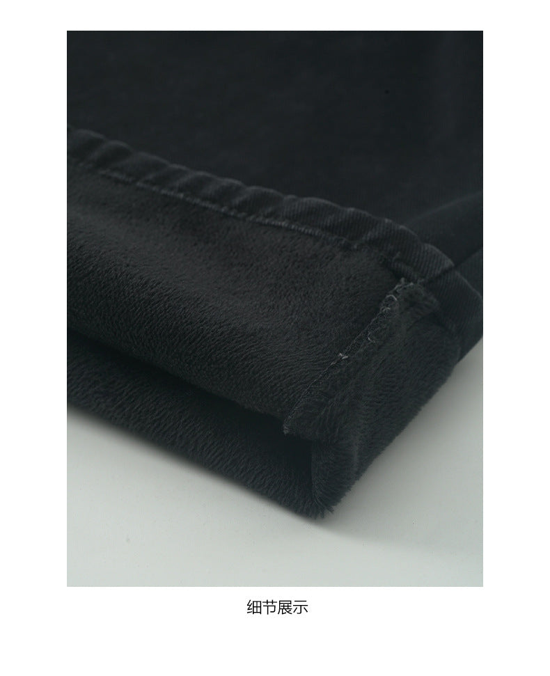 【H5509】實拍S~XL復古加絨加厚高腰直筒牛仔褲251118