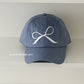 【M414】韓國小眾設計師款蝴蝶結刺繡甜美牛仔棒球帽240323