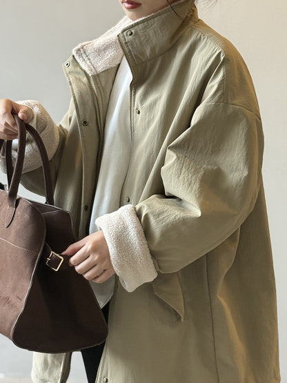 【Y82650】實拍立領帥氣內裡羊羔毛工裝外套251016