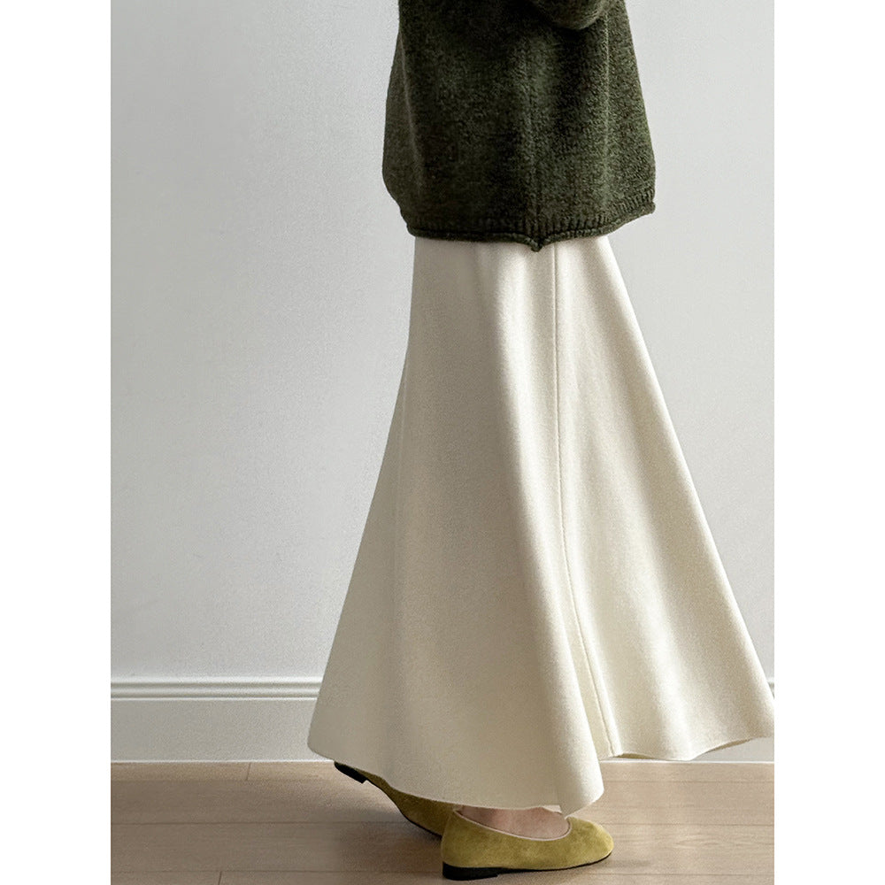 【Y0723】實拍冬季簡約針織大擺A字裙（棉羊毛4%)251106